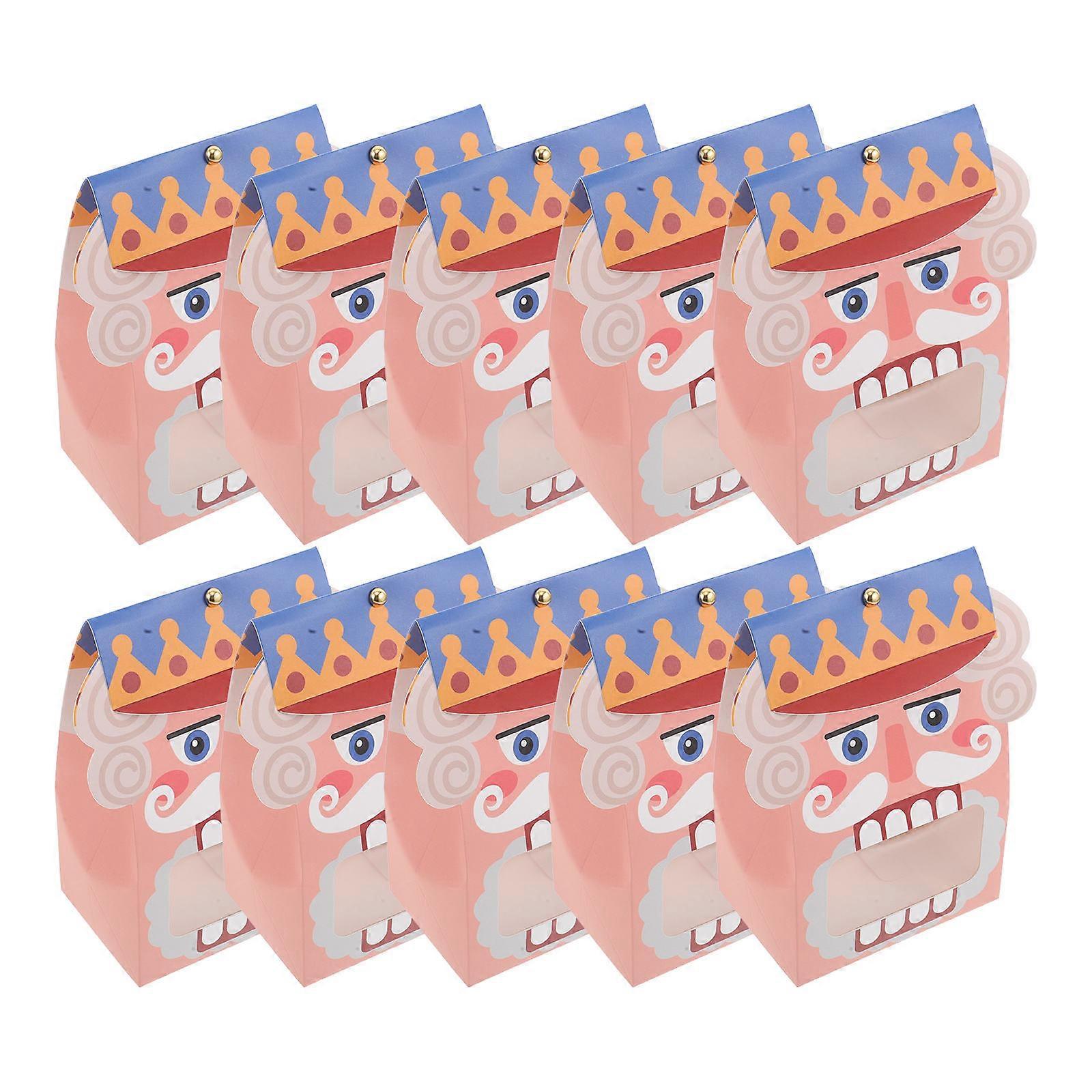 Nutcracker Cookie Boxes with Window Cardboard for Storage Use 10Pcs