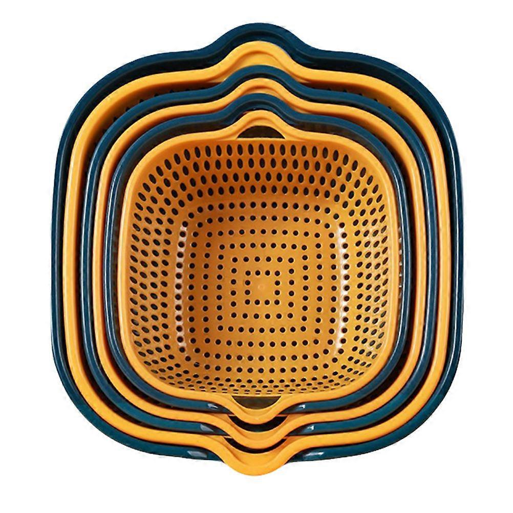 Storage Draining Basket Double-Layer Strainer for Home Use 1Set