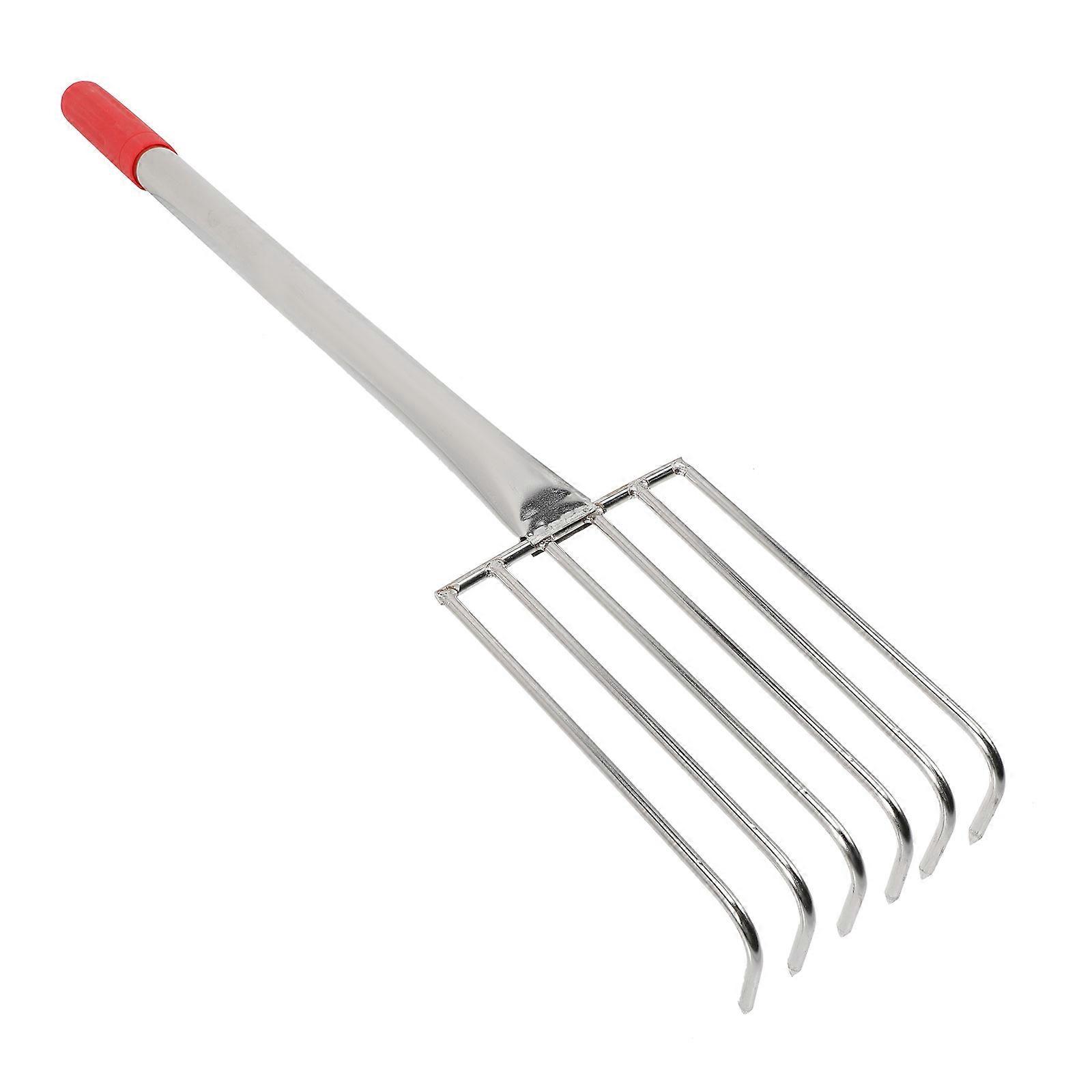 Stainless Steel Rake Leaf Rake for Digging with Rubber Handle