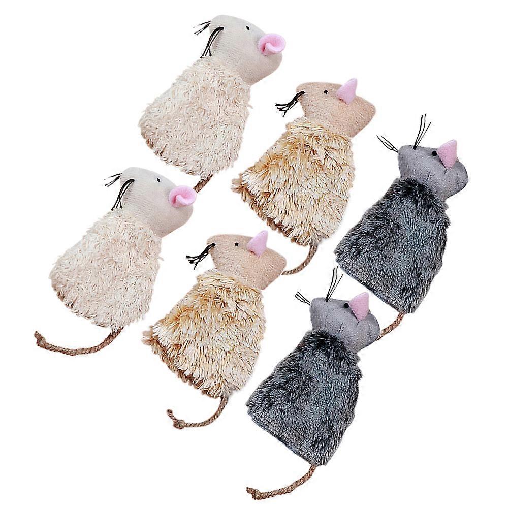 Plush Mouse Toy for Cat Teasing 6Pcs Assorted Color Pack