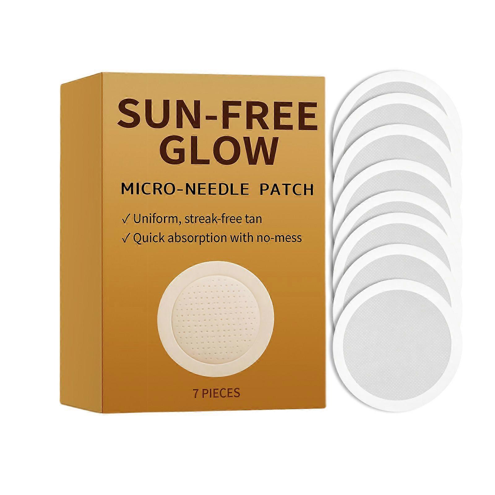 Sun Free Glow mikronåleplaster, Sun Free Glow selvbrunerplaster, stribefri selvbrunerplaster for en naturlig, jævn hudtone, 7 stk.