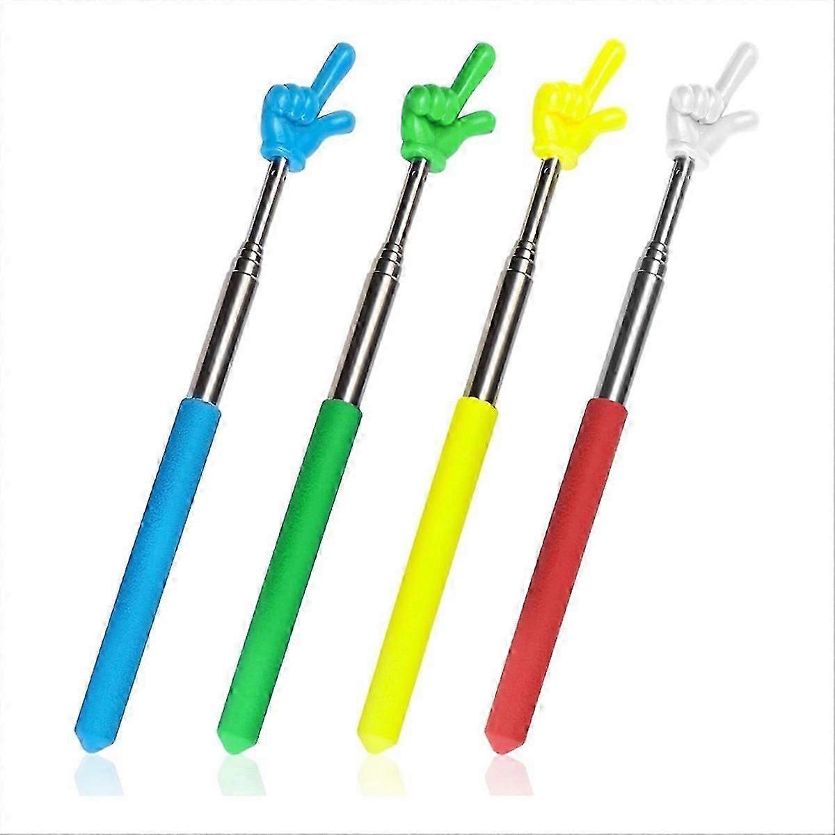 4 Pcs Teacher Pointer Stick Telescoping Hand Pointer Retractable Pointer Finger Reading Aid for Pres
