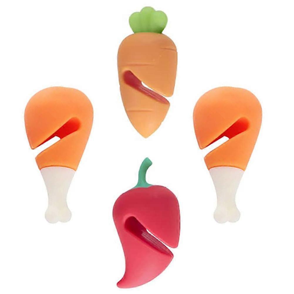 4PCS Silicone Designed Spill-proof Pot Lid Rack Creative Overflow Stoppers