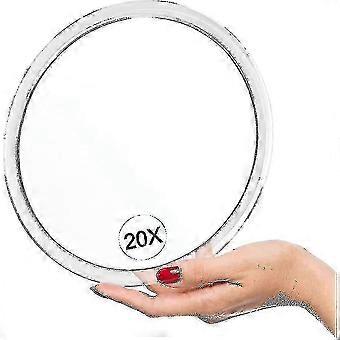 SHEVT-20x Magnifying Mirror With Suction Cups (16.2cm Round) - Perfect For Makeup Mirror - Hair Removal - Removal