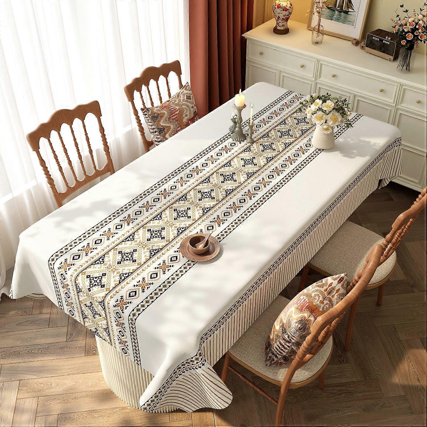 Bohemian Style Waterproof and Stain Proof Geometric Pattern Tablecloth Rectangular