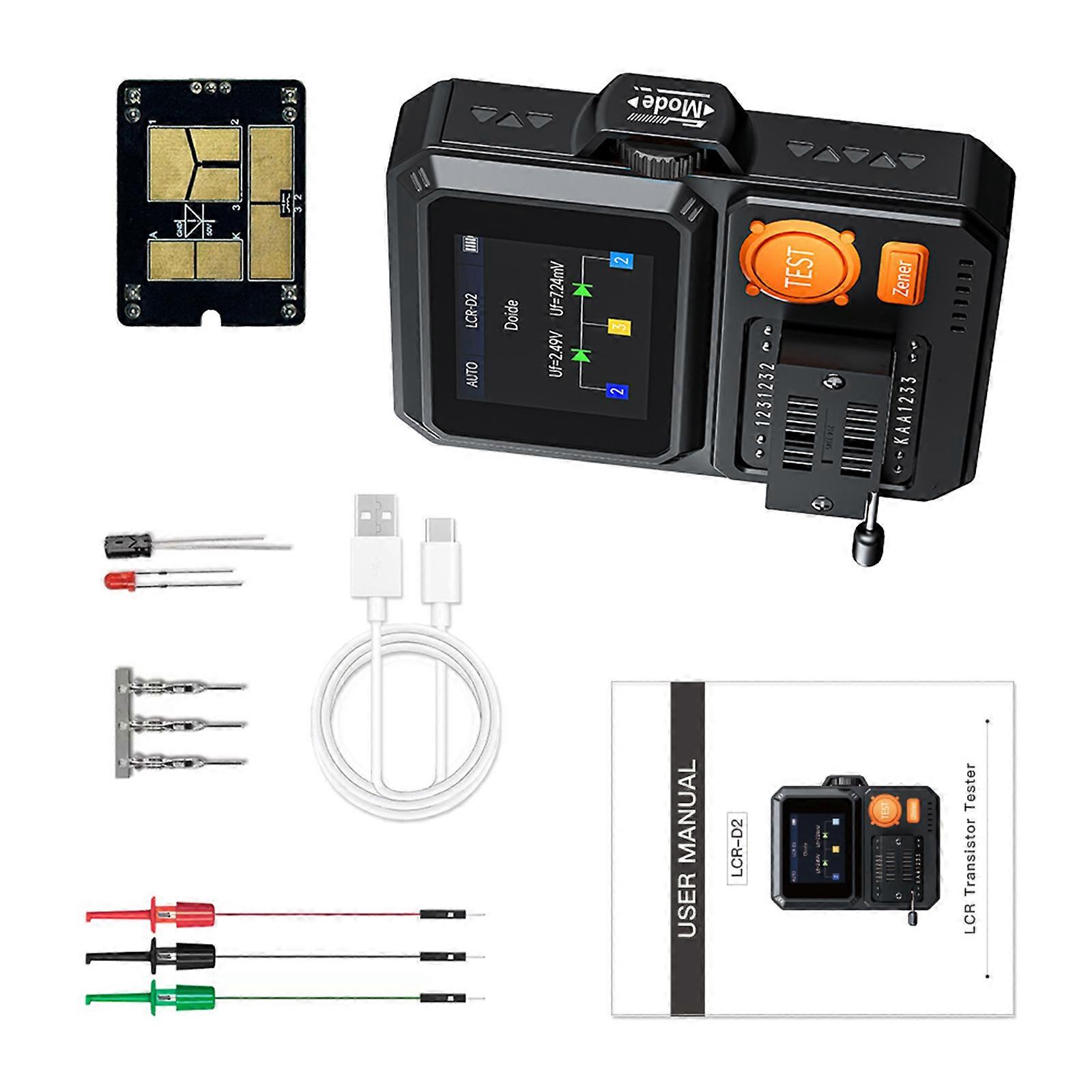 Professional Transistor Tester With Double Operation Mode And Decoding For Electronic Components Multicolor