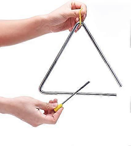 8 polegadas musical de aço triângulo instrumento de percussão com atacante