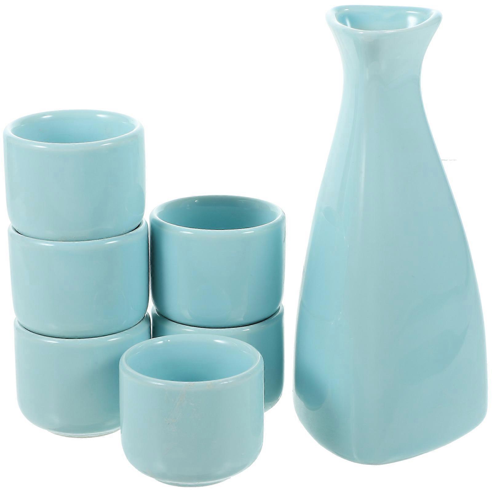 Sake Cups Pot for Storage 1Set Ceramic Simple Sake Dispenser