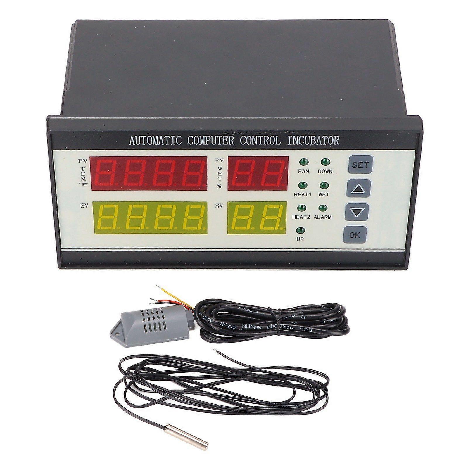 Incubator Controller Automatic Accurate Sensor Fahrenheit Egg Hatcher Temp Humidity Controller 110220V
