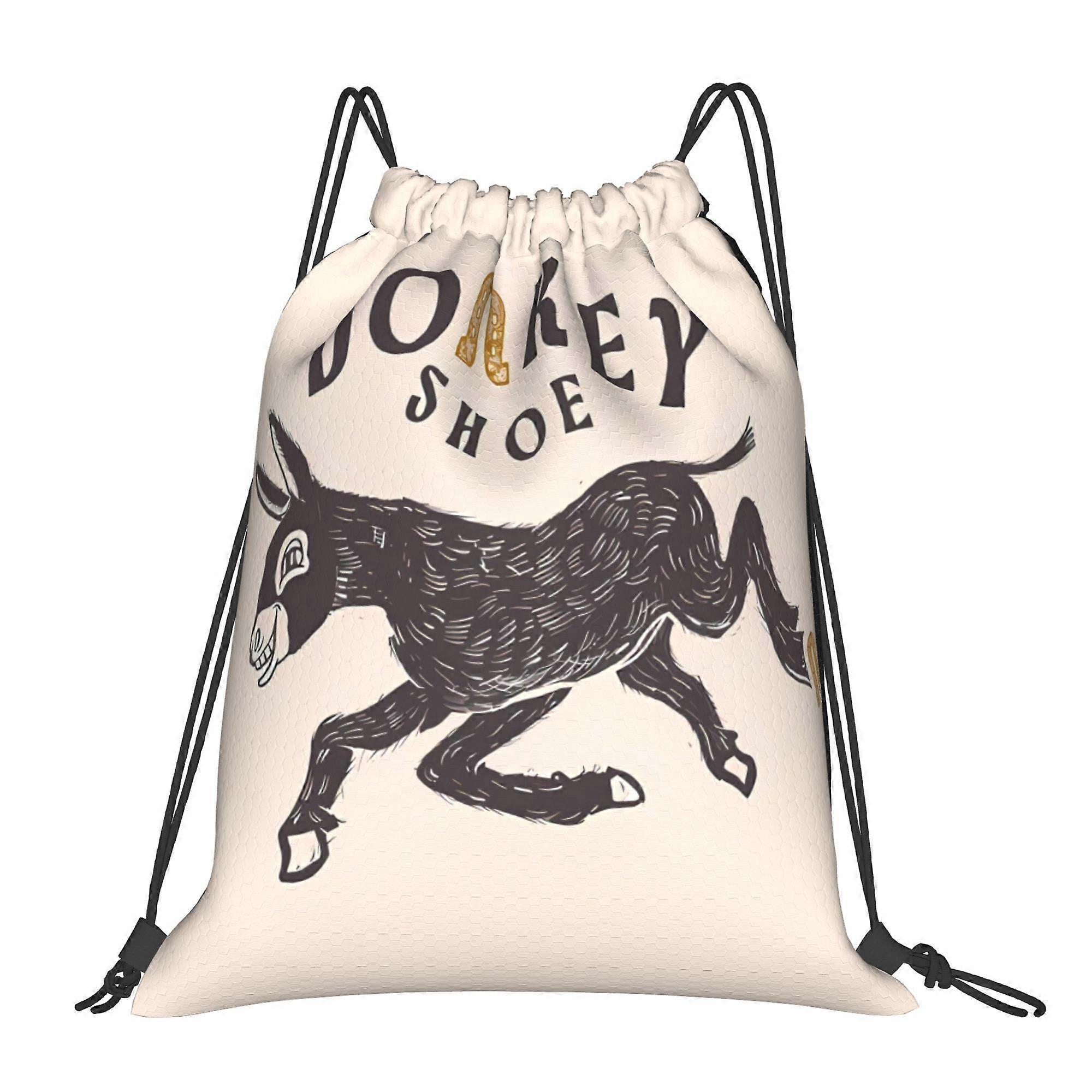 Sac cadeau à cordon BIIHUDU motif âne, sac de sport à cordon, sac à dos de randonnée et de voyage à cordon - Gqazw