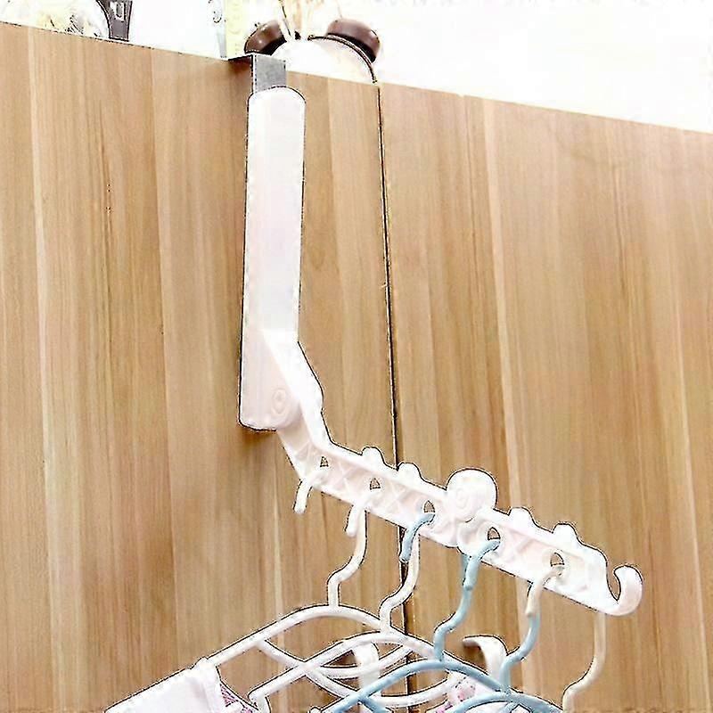 Foldable Clothes Drying Rack compatible with Door - White Hanger Rack with Clothes Rail Function