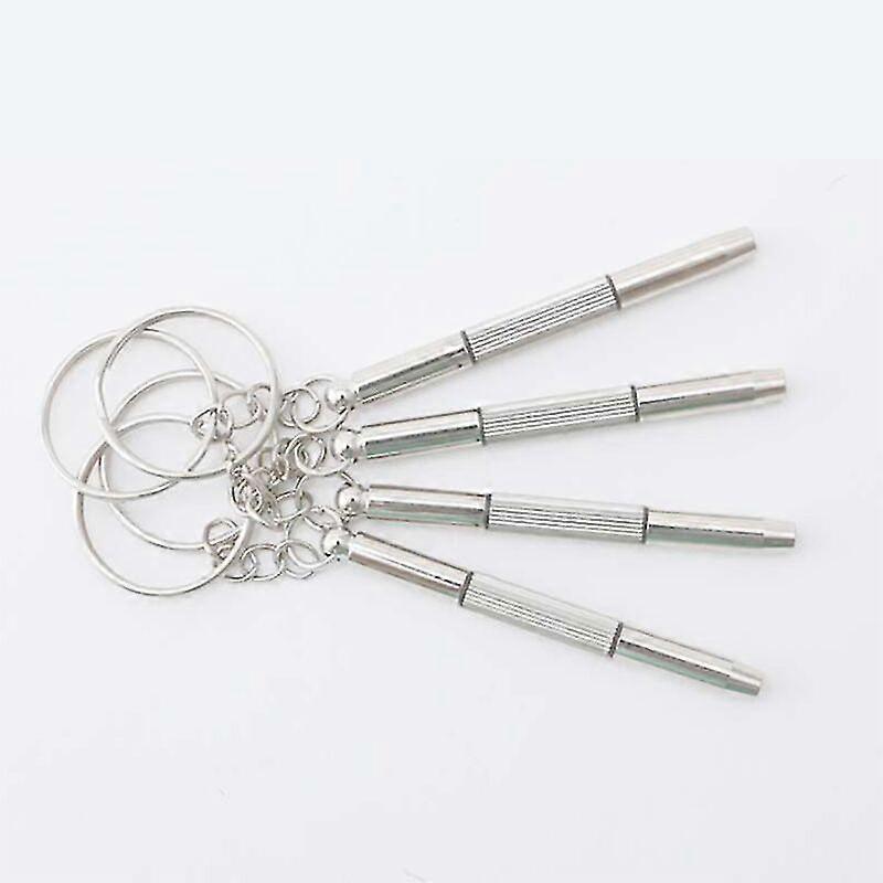 Glasses screwdriver, small and practical mini glasses screwdriver, compatible with key ring Multi-functional built-in Screwdriver 4