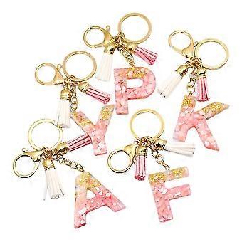 Niedliche Initiale Schlüsselanhänger A-Z Buchstabe funkelnder Glitzer Schlüsselanhänger Premium Tasche Charm Schlüsselanhänger Zubehör (PCS)
