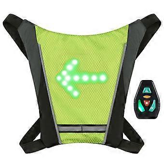LED Turn Signal Bike Pack USB Rechargeable Reflective Backpack Remote Control LED Backpack Direction Indicator Safe Sports Vest