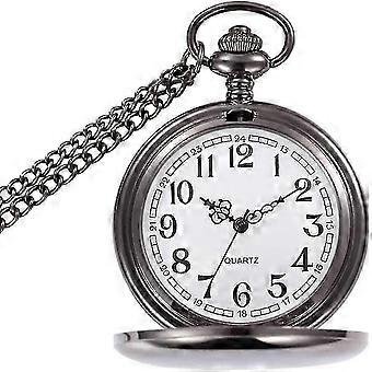 Pocket Watch Vintage Smooth Quartz Classic For Men Women