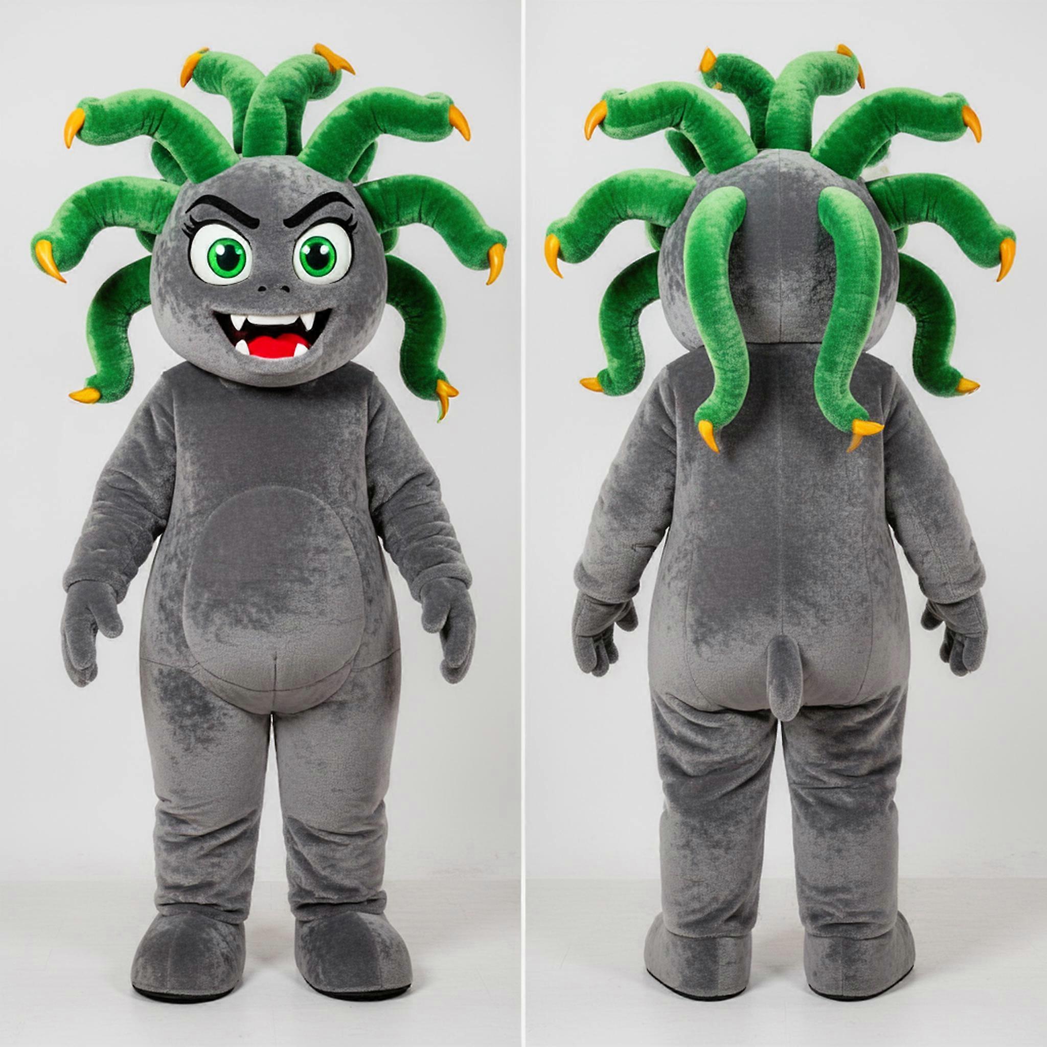 MASTICOT Gray Serpentine Medusa Mascot