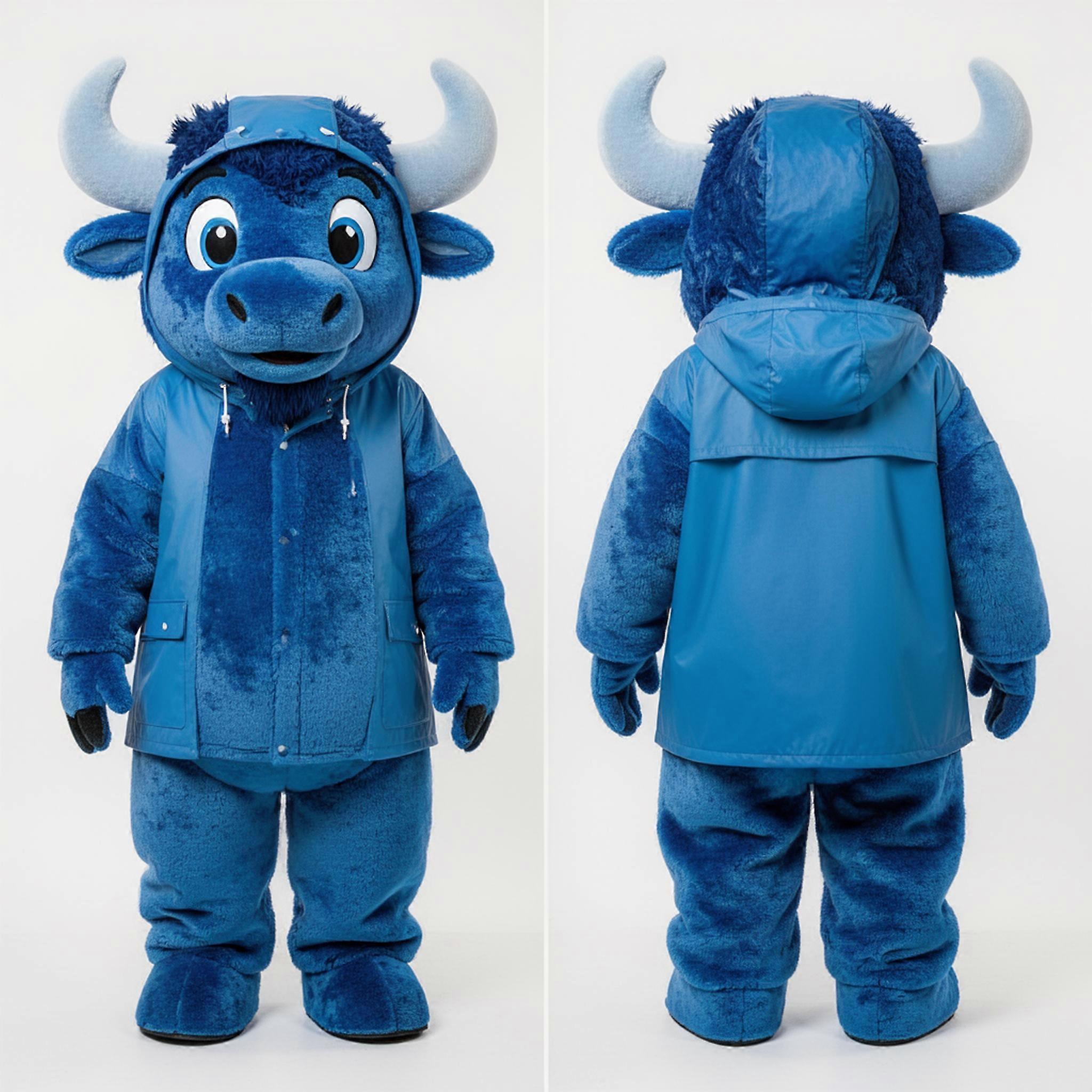 MASTICOT Azure Blue Gentle Bison Mascot
