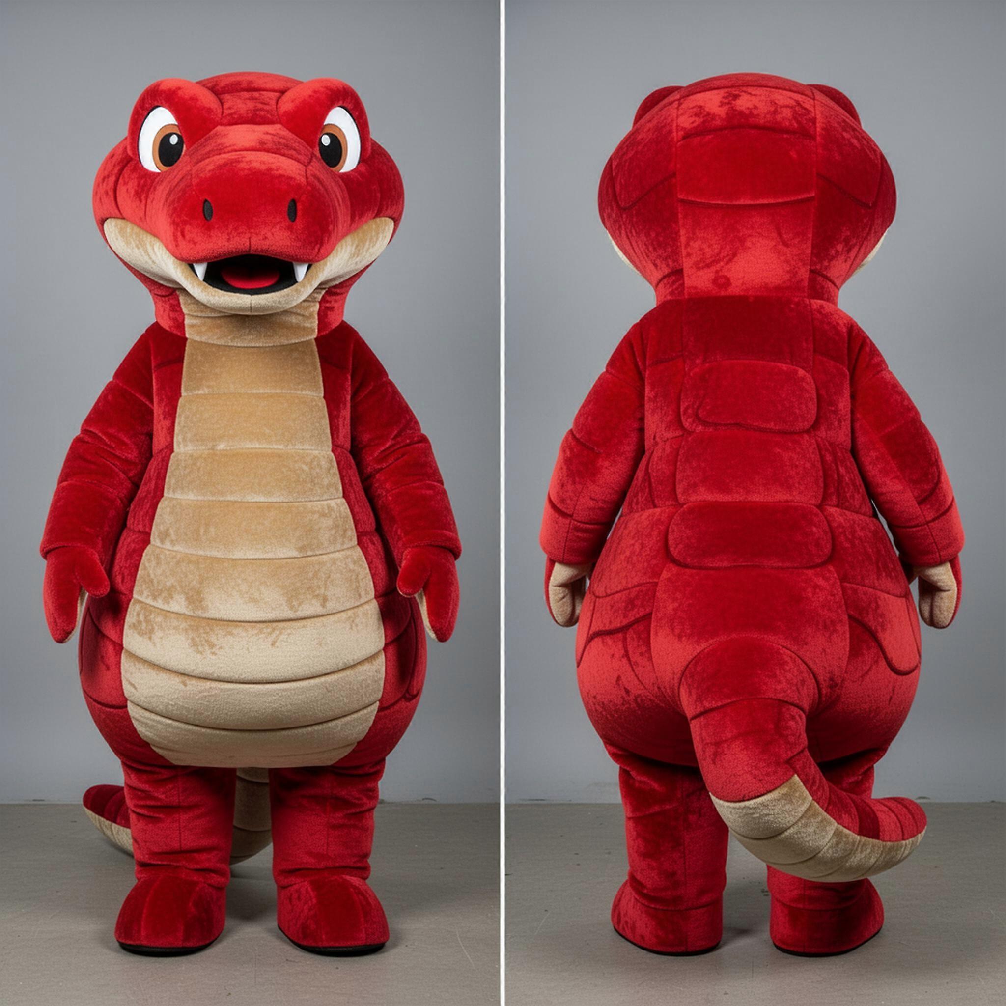 MASTICOT Crimson Coiled Titanoboa Mascot