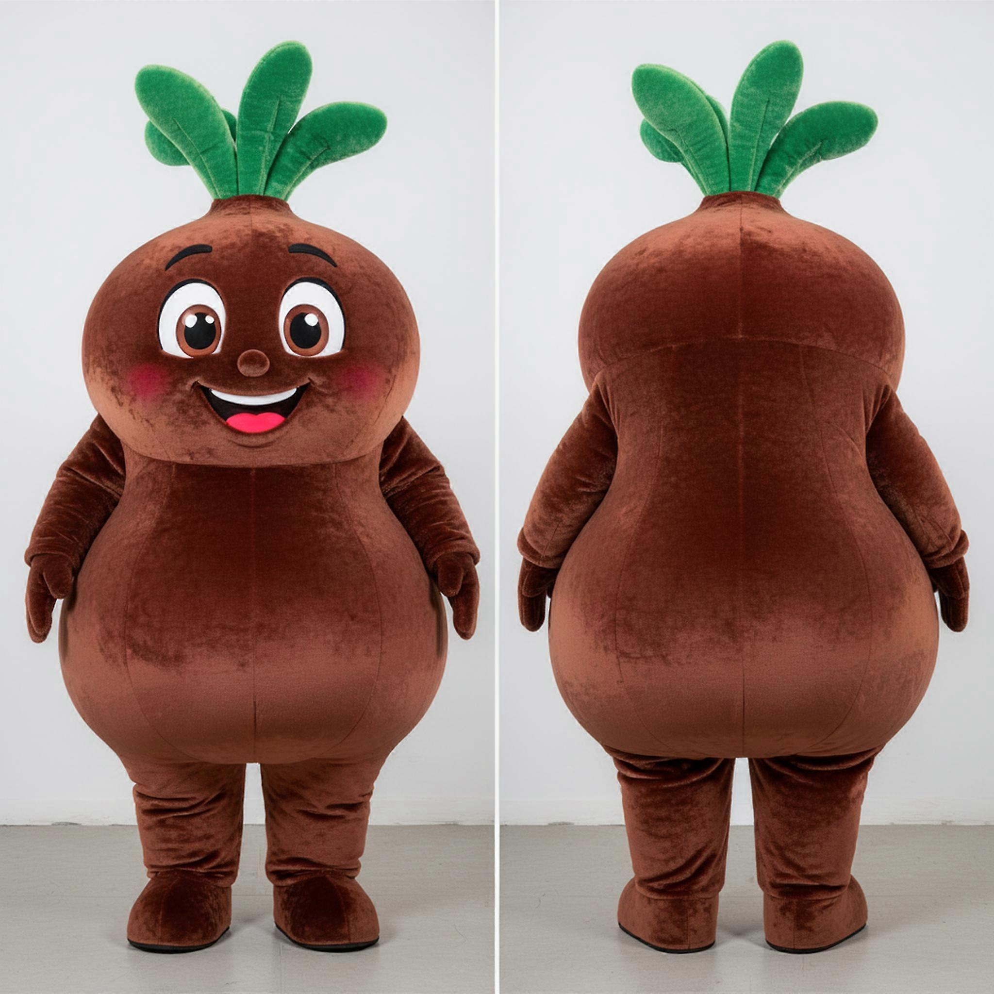MASTICOT Brown Fluffy Radish Mascot