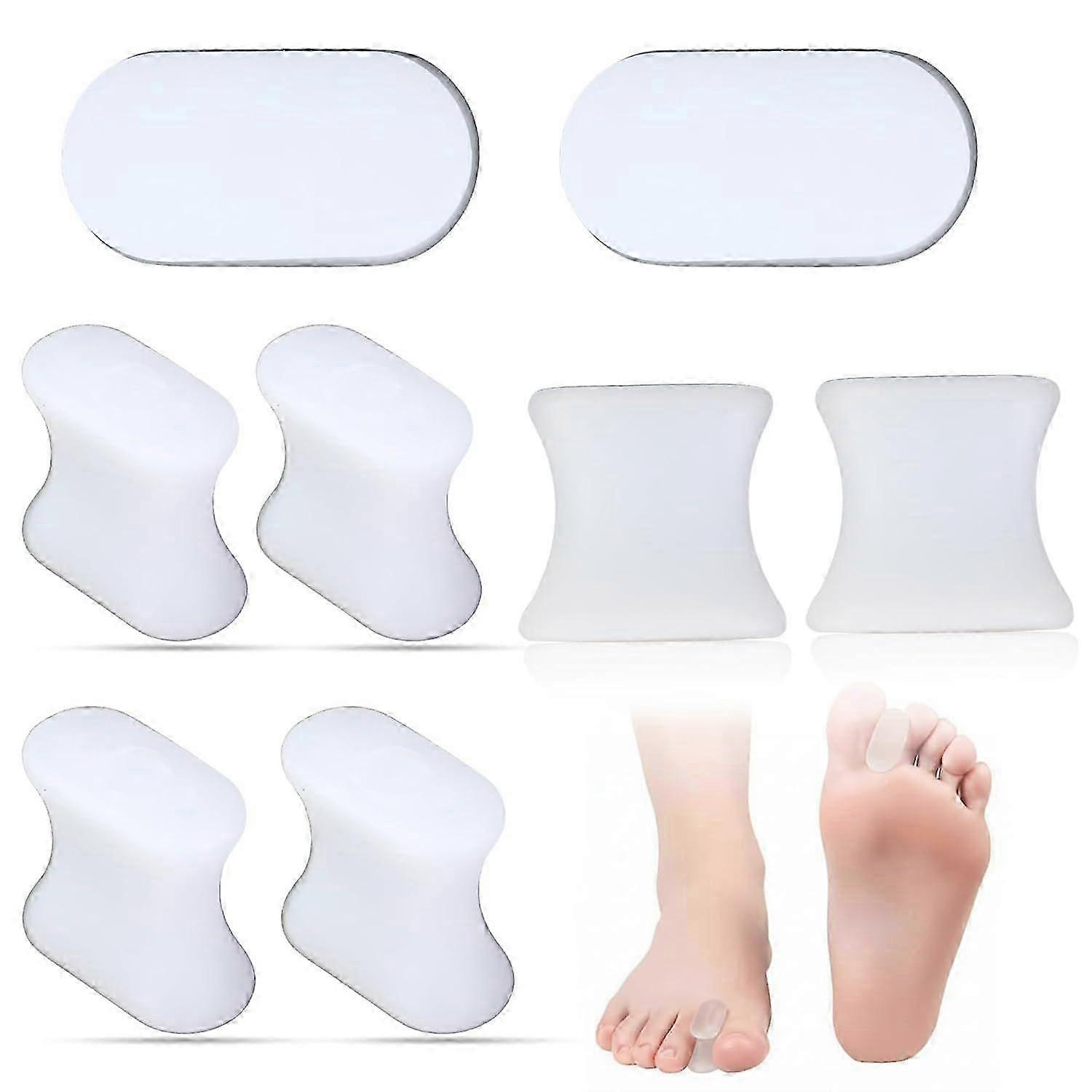 Gel Toe Spacers Medium 8-Pack Bunion Cushion Separator Corrector for Foot Pain