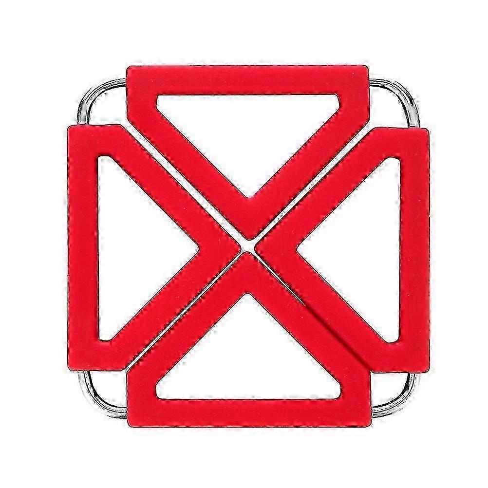 Trivet Mat Foldable Table Pad for Table Protection 2Pcs Red-inst