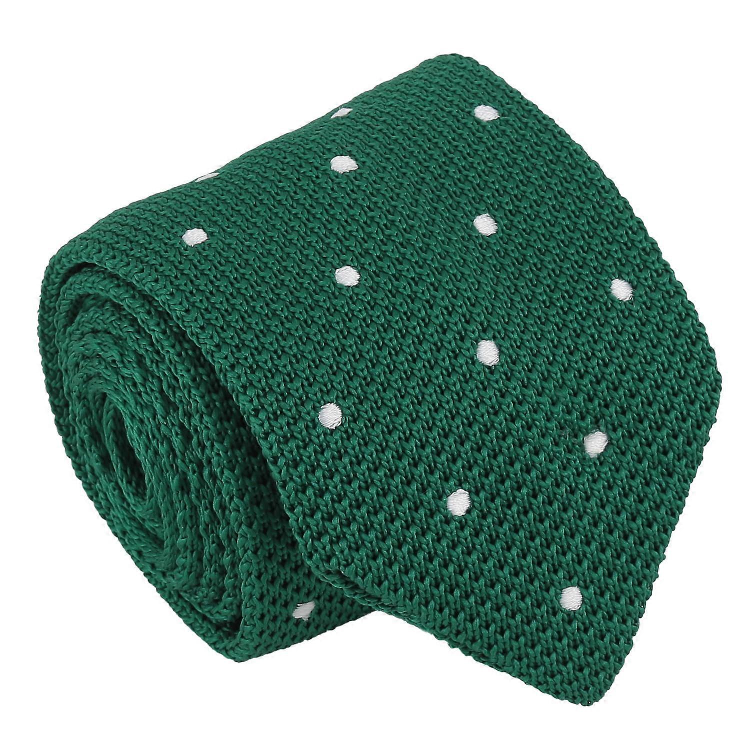 Emerald Green Knitted Spot Tie