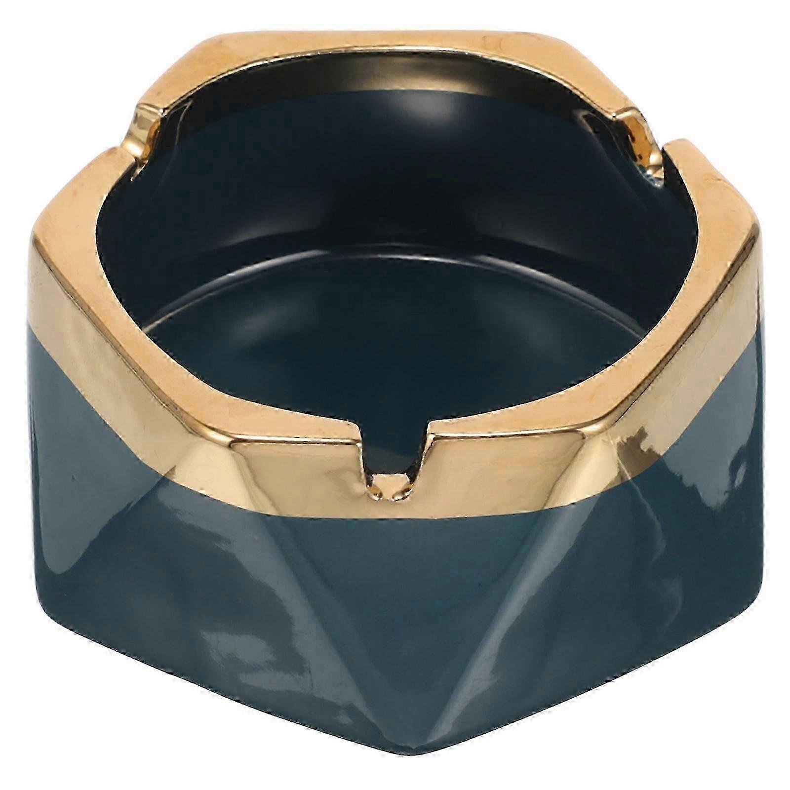 Ceramic Ashtray 1Pcs Blue with Chic Design compatible with Home Use