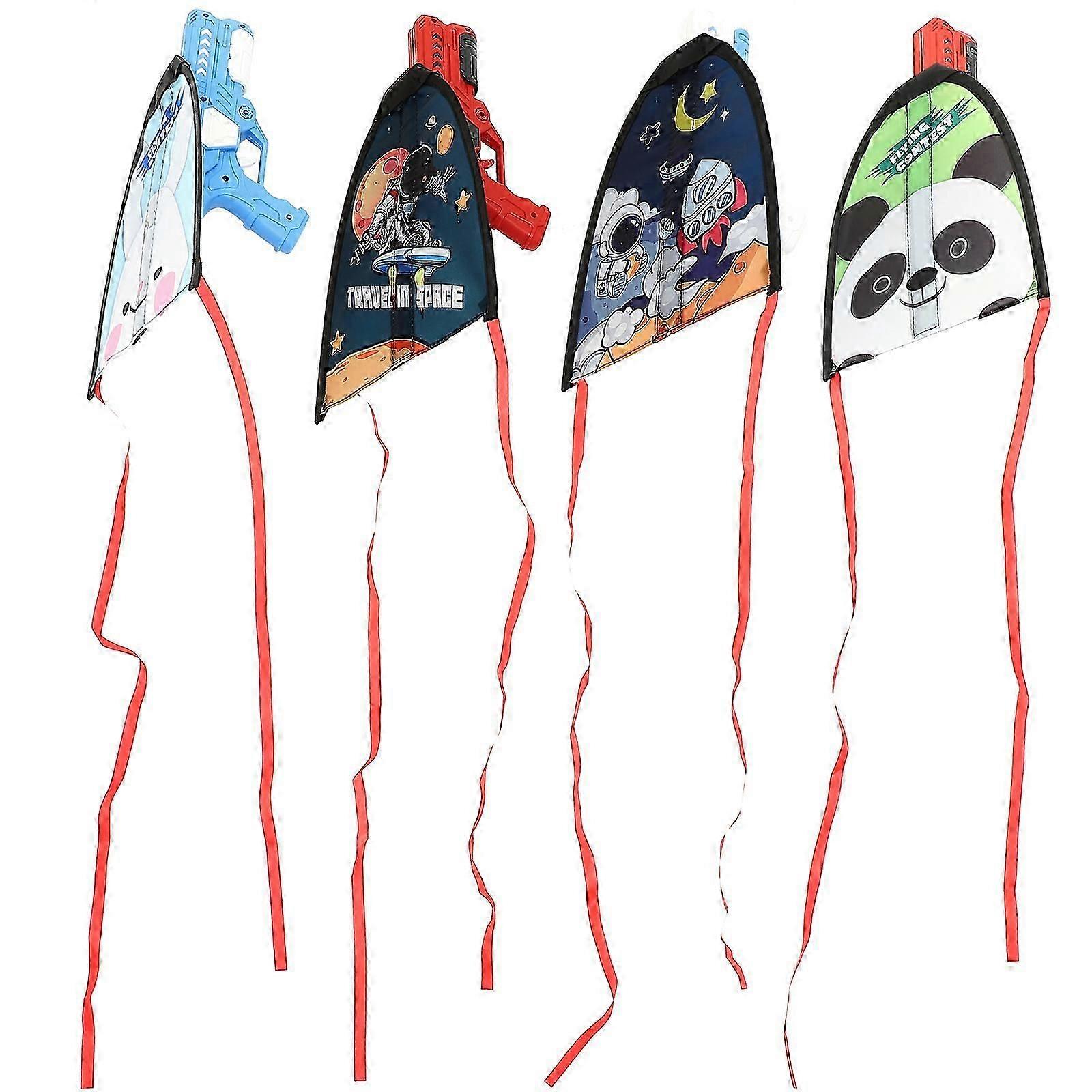 Kite Toy for Kids Playing with 4Pcs Ejection Stringless Beach Launcher