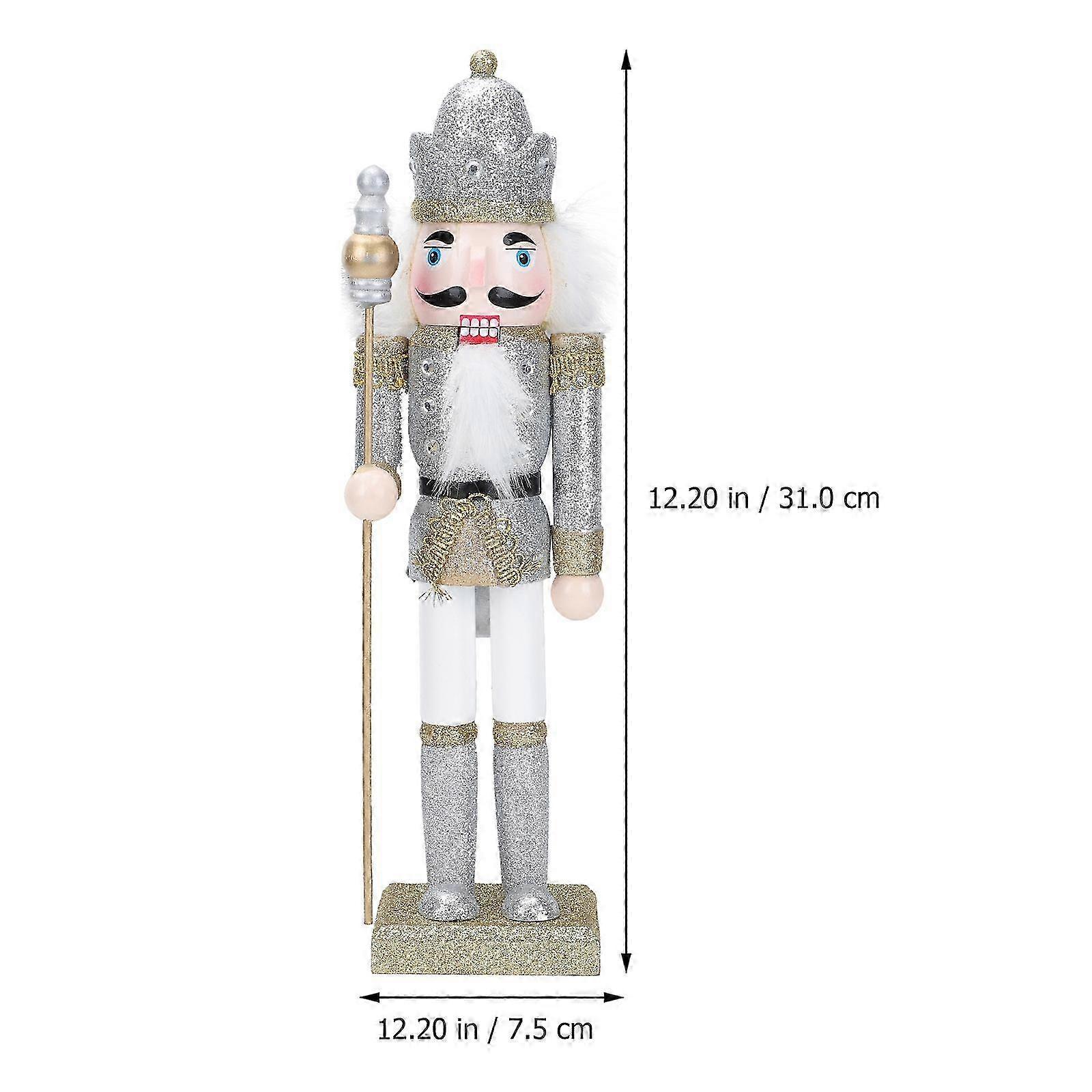 1Pc Wooden Nutcracker Soldier Puppet Decor Nutcracker Soldier Figure Decor