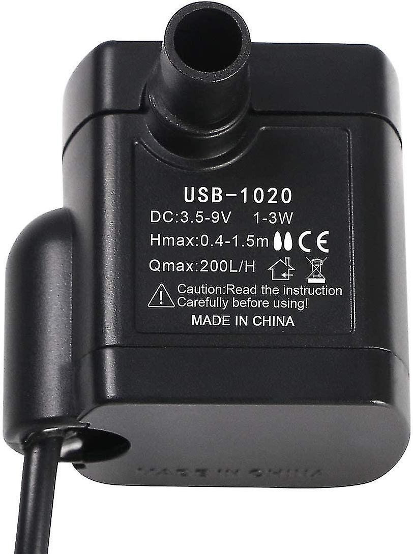 Tauchwasserpumpe 200 L/h - Leise Aquariumpumpe Mit USB-Anschluss Für Teich & Aquarium