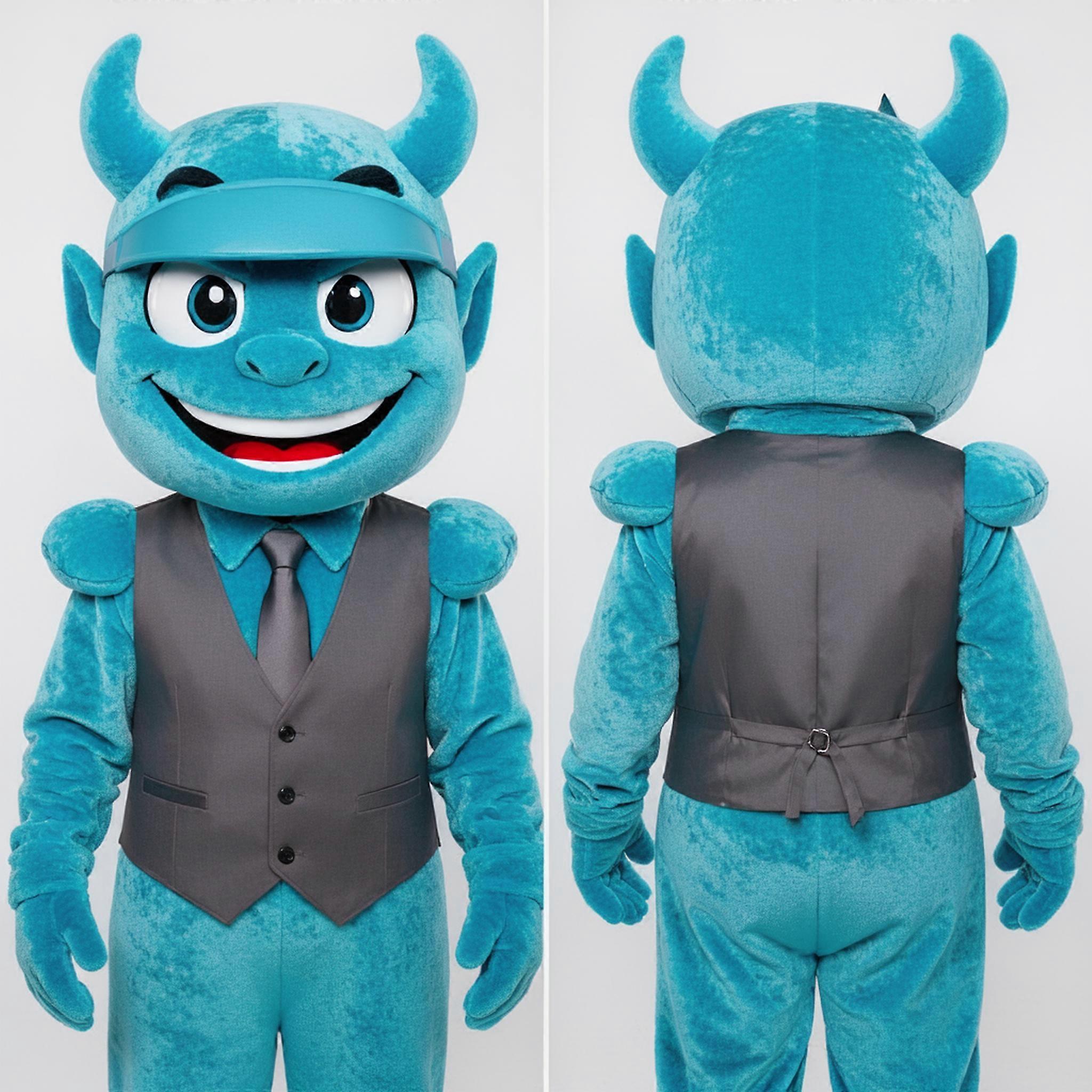 MASTICOT Cyan Cartoon Devil Mascot