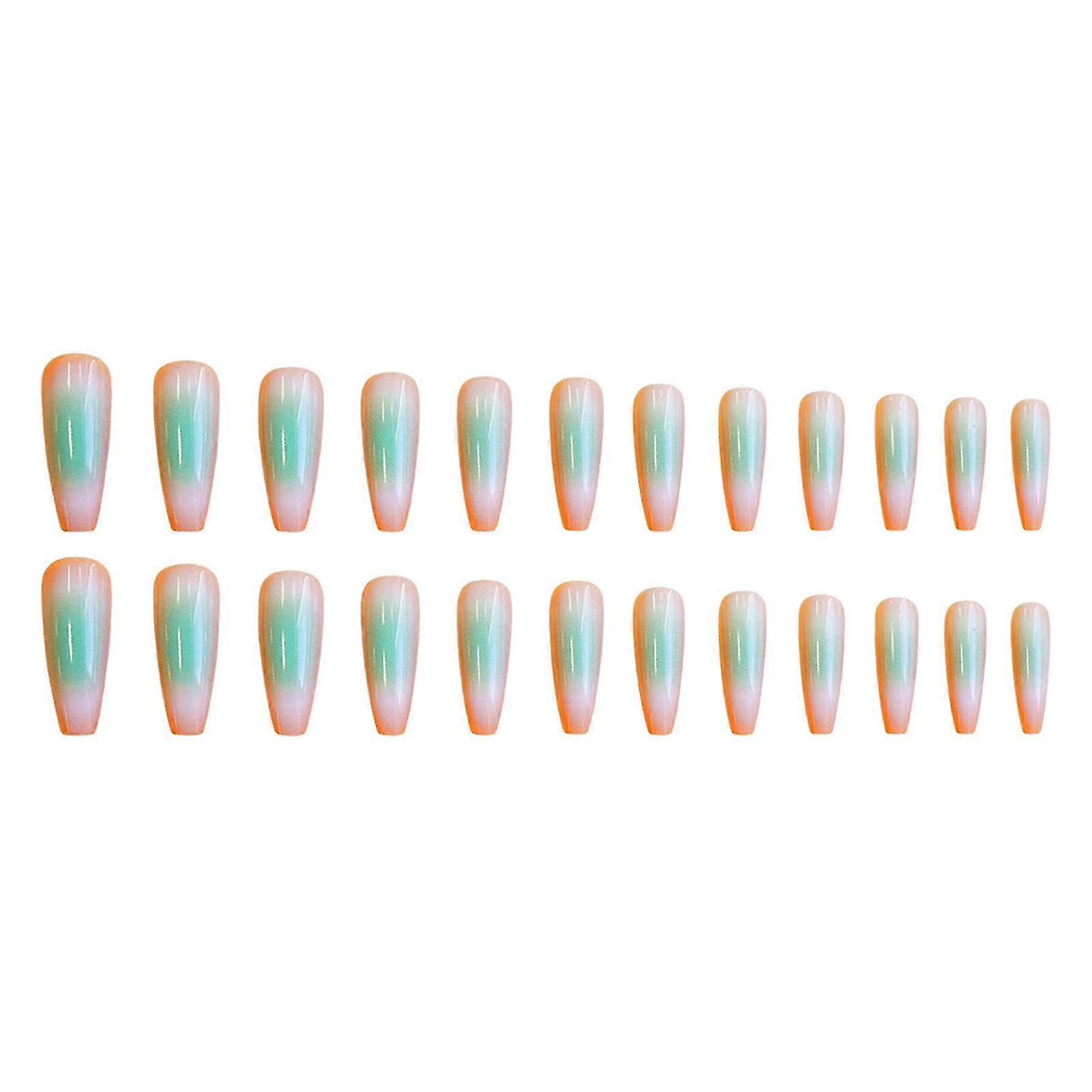 Sunset Orange Resin Press On Nail Kit