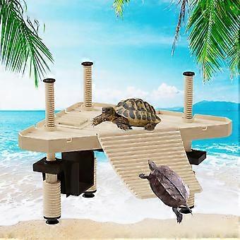 Flydende platform til skildpadder med skridsikker rampe, justerbar.