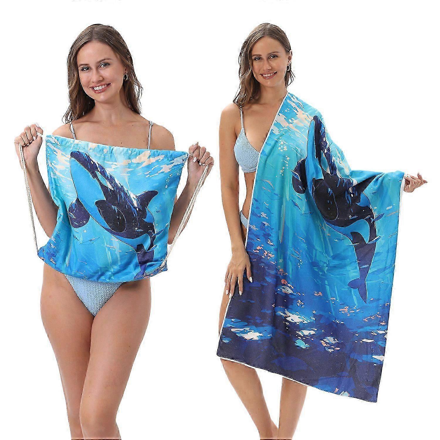 2-in-1 Microfiber Beach Towel Backpack