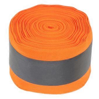 Orange Reflective Webbing Strip for Sewing Safety Use 2 Rolls Polyester Tape