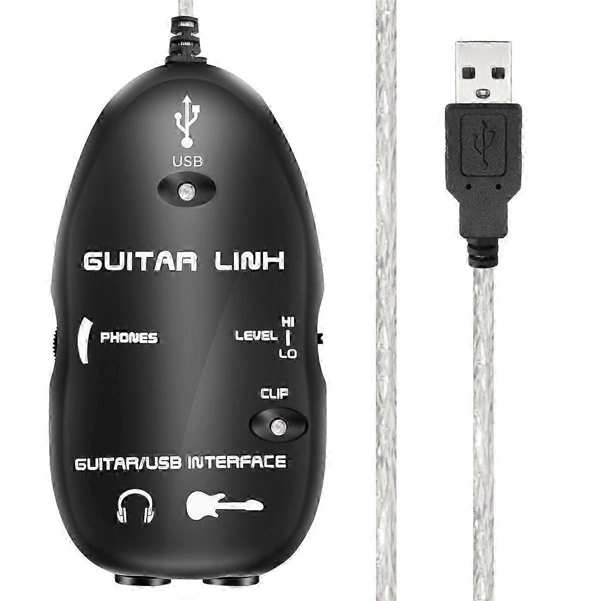 Guitar to USB Interface Link Cable Adapter /PC Recording CD Studio Laptop-SHZNV