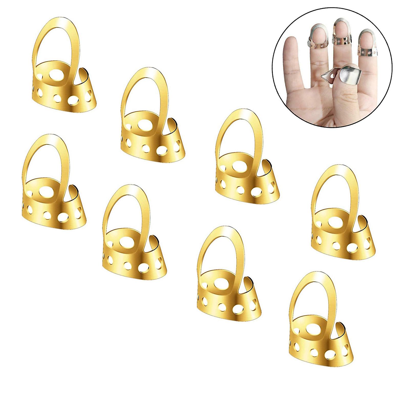 8 Pack Adjustable Finger Picks Plectrum With Plastic Case