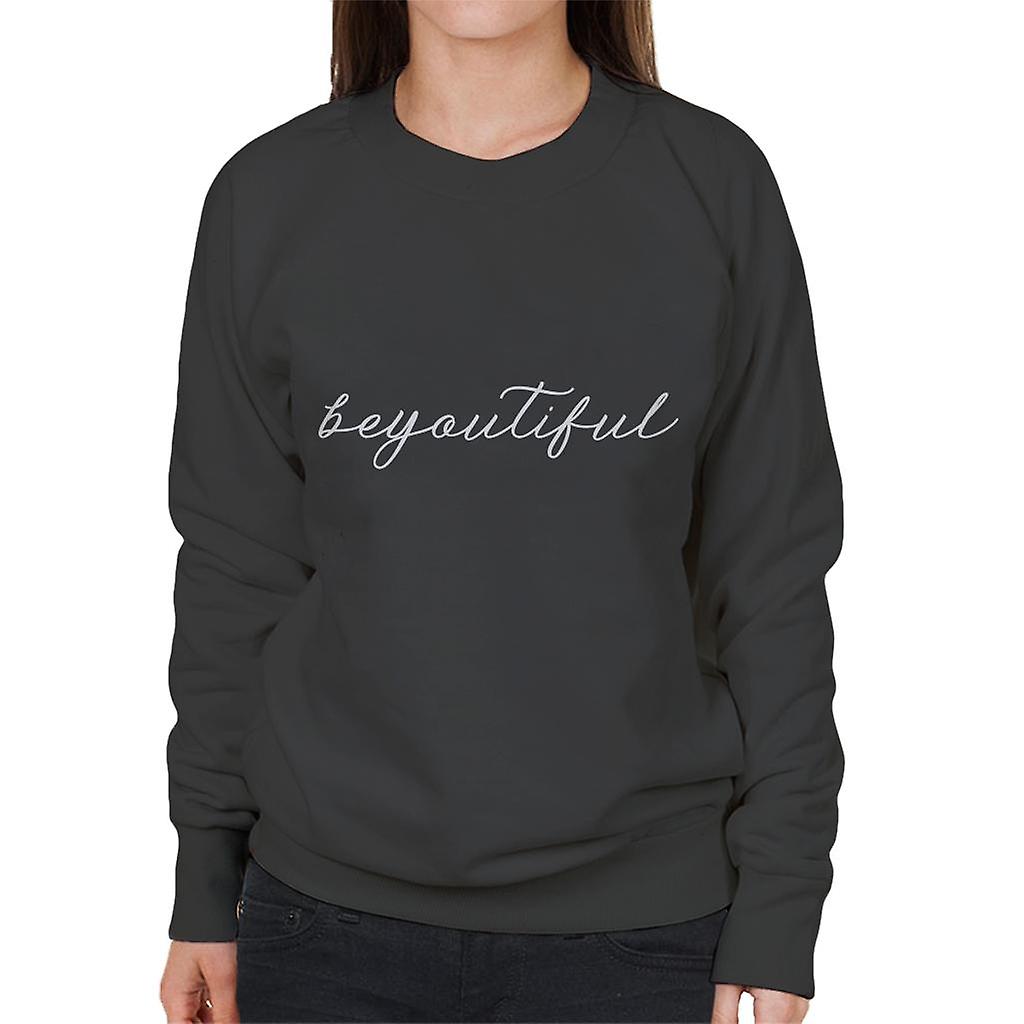 Beyoutiful Skript Slogan Damen Sweatshirt