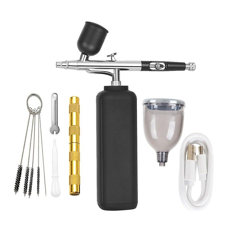 Airbrush Single Action Air Brush Makeup Set With Compressor For Nails Design Tattoo Model Painting Space Gray