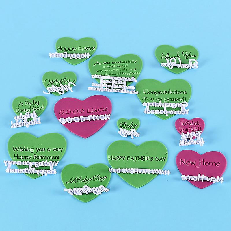 13pcs/set Alphabet Letter Cake Mold Blessing Biscuit Embosser Cutter Baking Tool