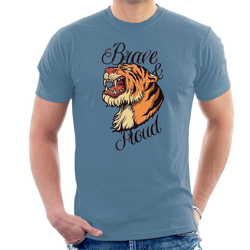 Modig og stolt Tiger hode menns t-skjorte