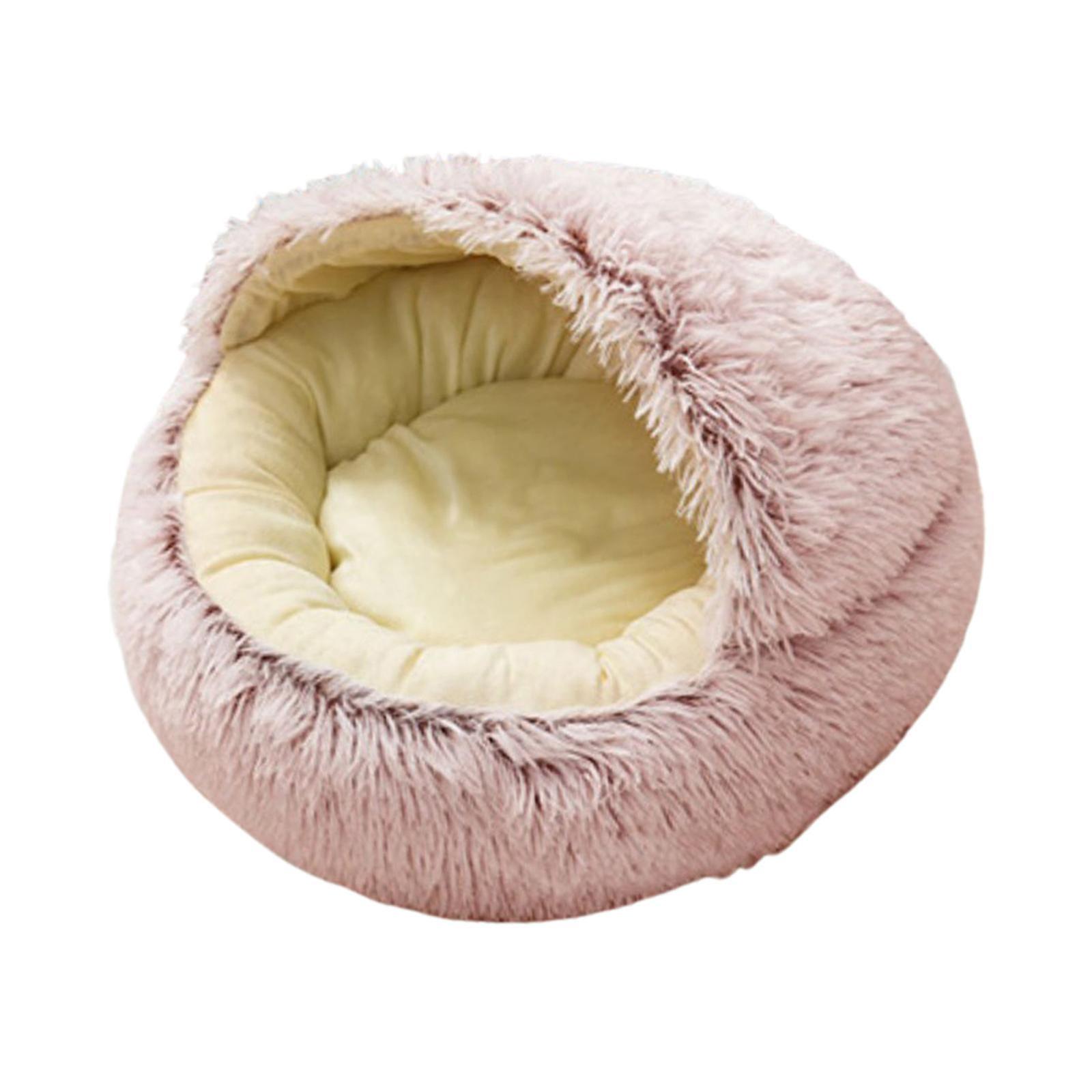 Peluche rotondo Pet Dog Cat Bed Fluffy Caldo Calme Calme Sleeping Kennel 40cm Verde