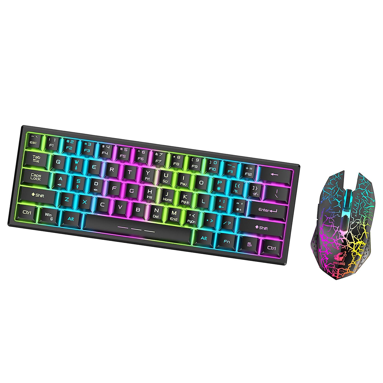 2.4g Wireless Keyboard + Mouse Combo Set Compact Full Size  Black