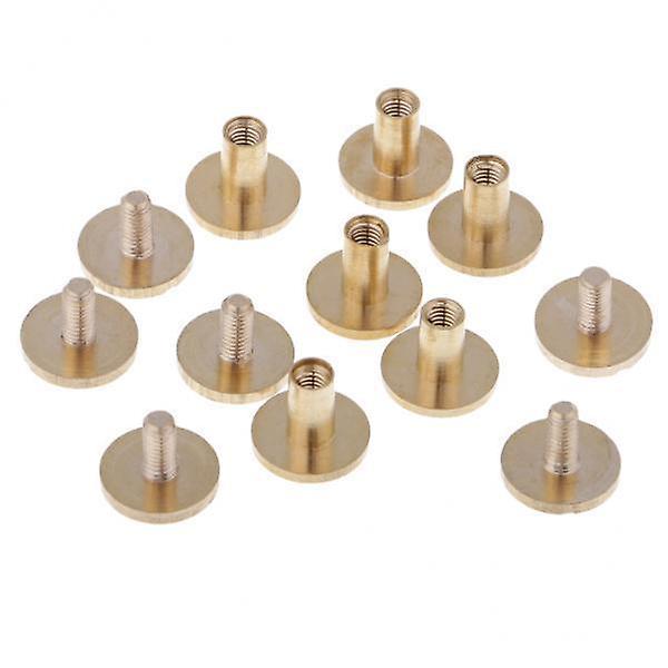4x6 Pieces Solid Brass Nail Rivet Stud Button for Belt Bag Leather Craft 7mm