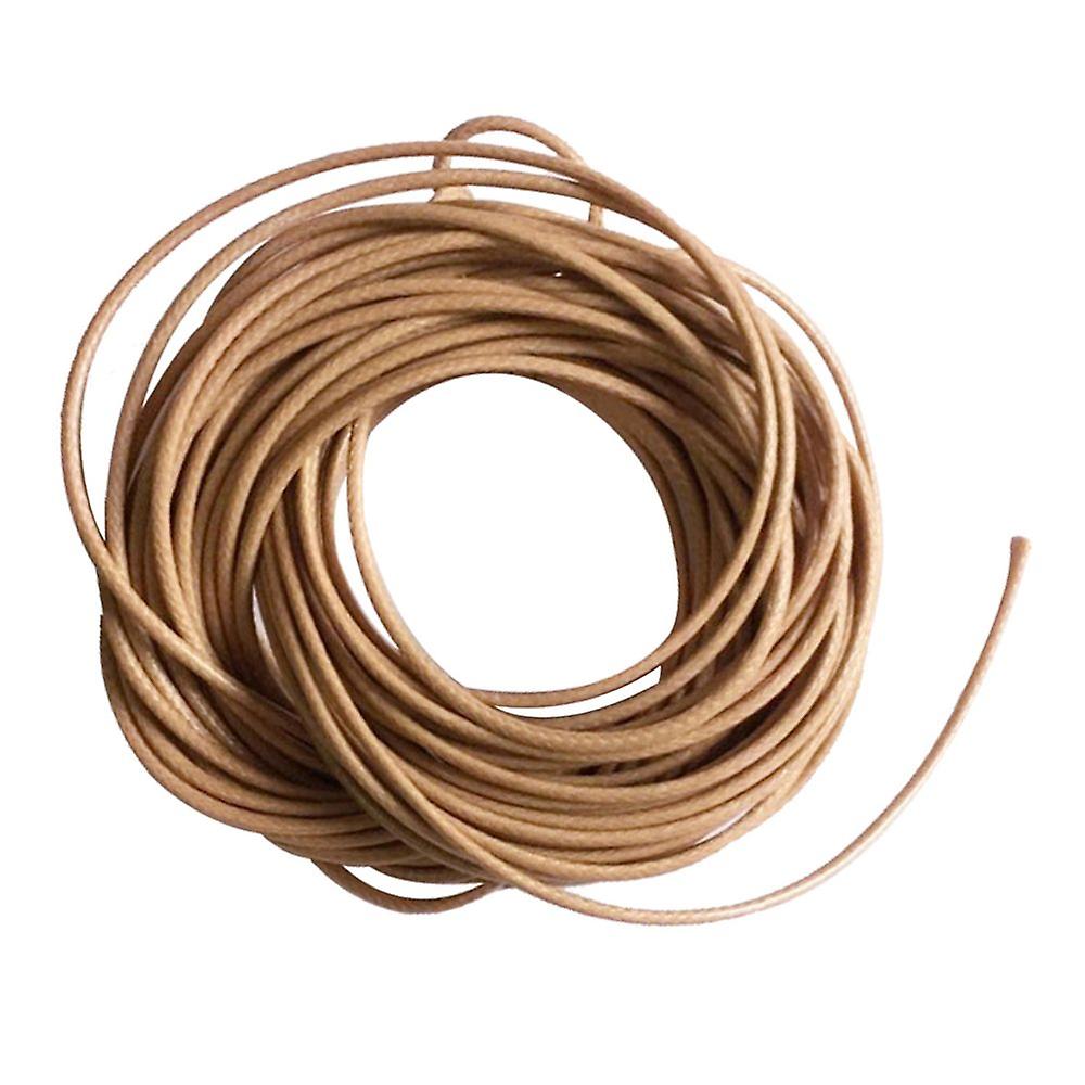 10m Waxed Nylon Cotton Thread Cord String Cloth Jewelry Shaped 1.5mm Beige
