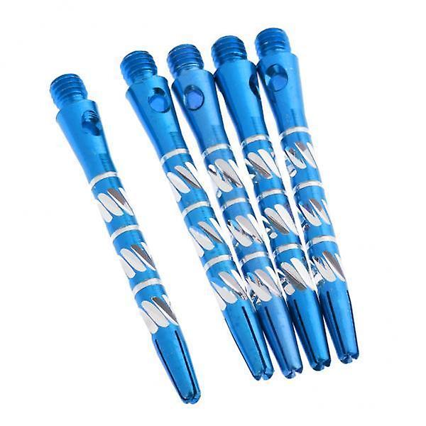 5x5 Pcs 50mm Thread Alloy Re-Grooved Dart Stems Shafts Silver Blue