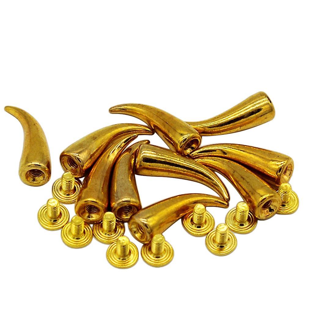 10 Sets Curved Cone Screwback Studs Rivets for DIY Leather Craft Punk Gold