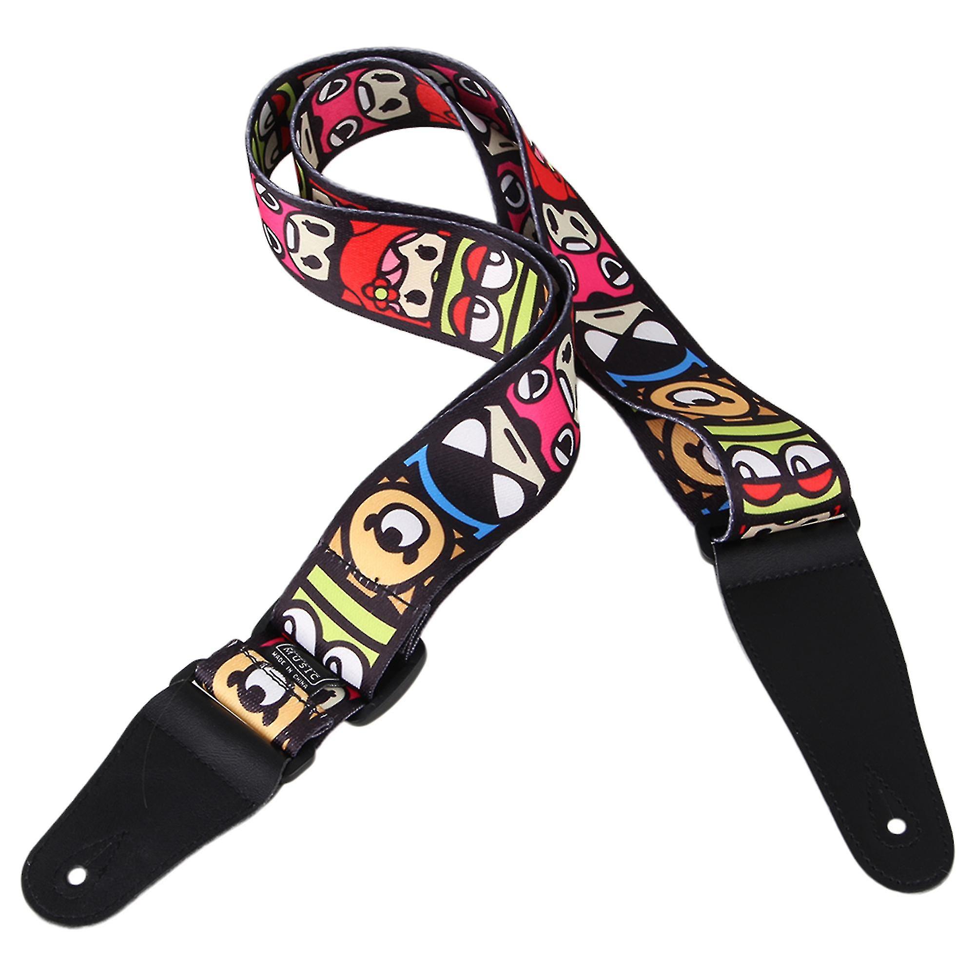 Gitarrrem gitarr bälte mjukt justerbart tecknat mönster modedesign