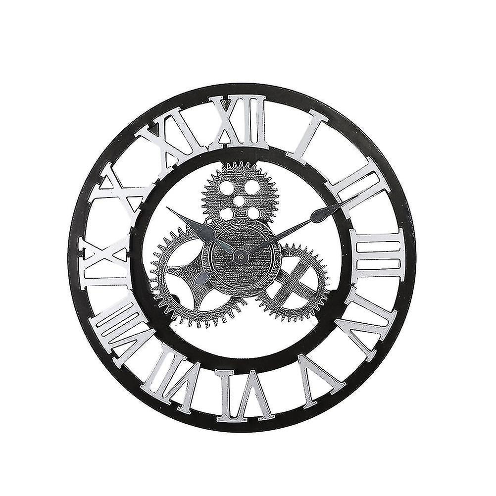 Extra Large Roman Numerals Skeleton 50cm Wall Clock Silver