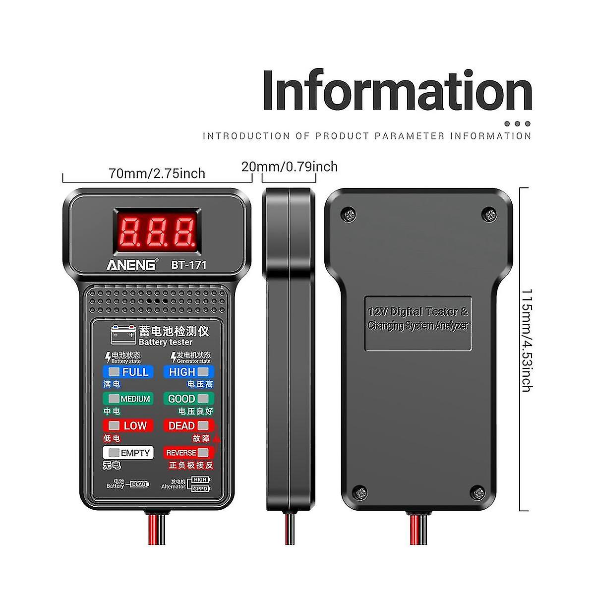 Battery Tester Tools Bt-171 Automotive Diagnostic Tools 12v Battery Analyzer